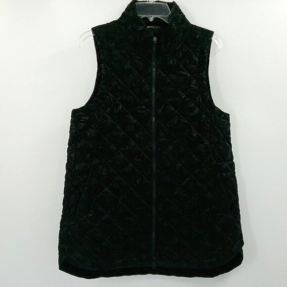 ATHLETA Whisper Featherless Luxe Velvet Vest Women's M Black Quilted Full Zip - Picture 2 of 13